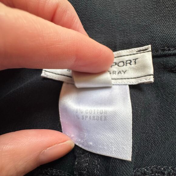 St John Sport by Marie Grey Women’s 10 Black Pants Gold Toned High Waist Stretch - Picture 9 of 13